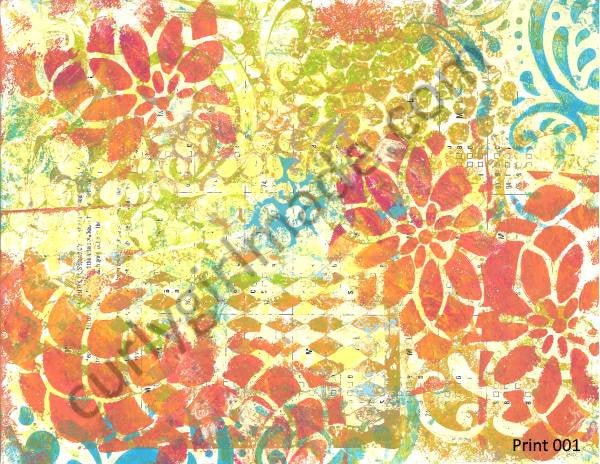 Boho Background 001 - Journal page, mixed media, instant download