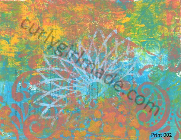 Boho Background 002 - Journal page, mixed media, instant download