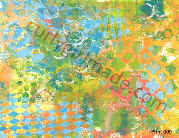 Boho Background 009 - Journal page, mixed media, instant download