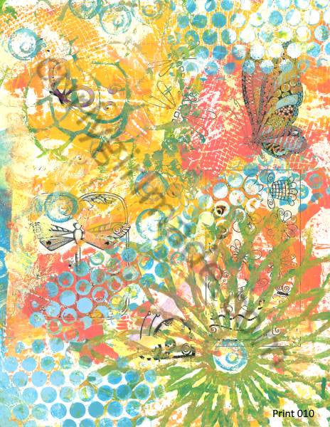 Boho Background 010 - Journal page, mixed media, instant download