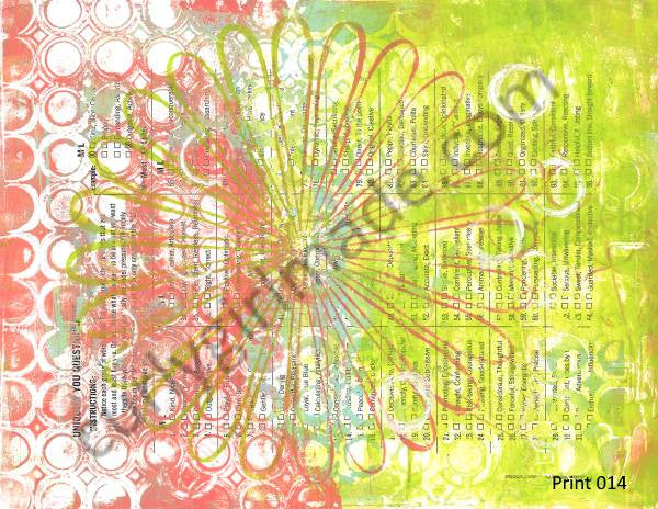 Boho Background 014 - Journal page, mixed media, instant download